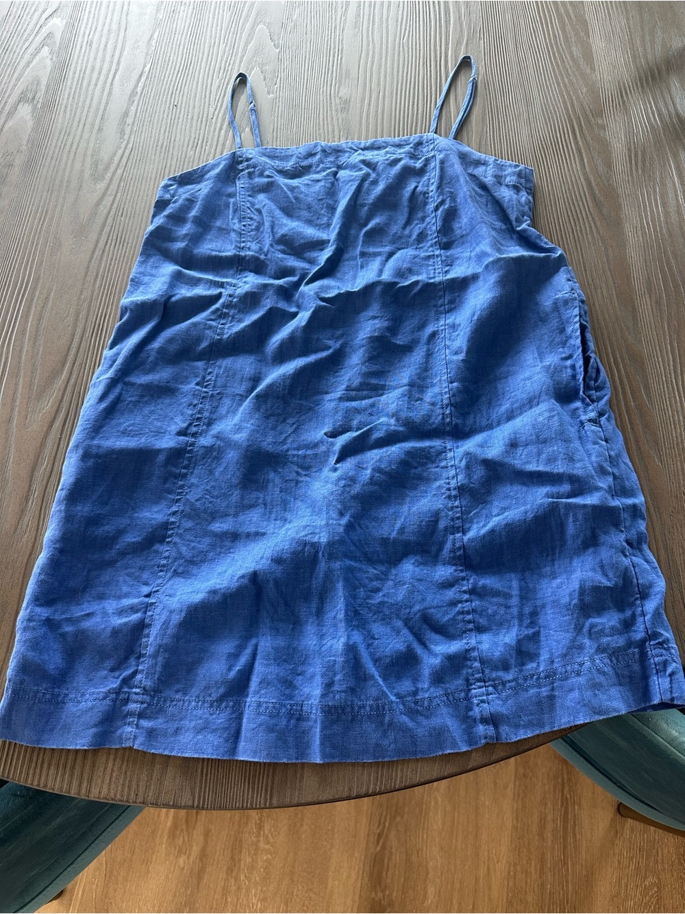 Madewell Blue Linen Slip Dress
